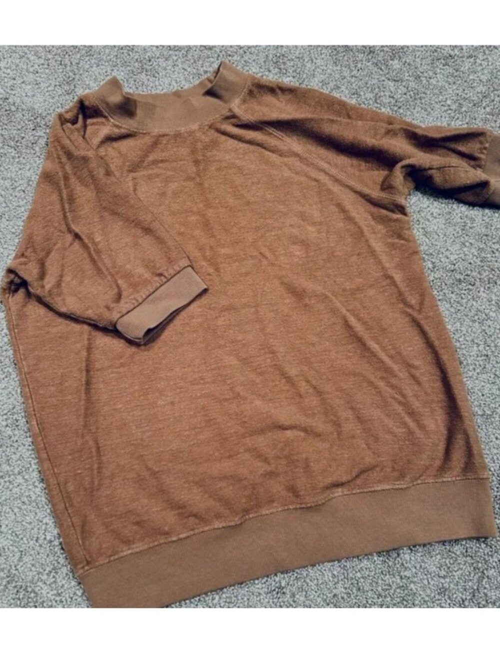 Short Sleeve Raglan Sherpa Terry Sweatshirt Unisex Sweater Coyote Brown